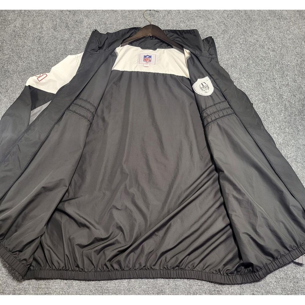 Vtg Y2k Reebok NFL Team Apparel Oakland Raiders Windbreaker Jacket Size XX-Large - Picture 5 of 13